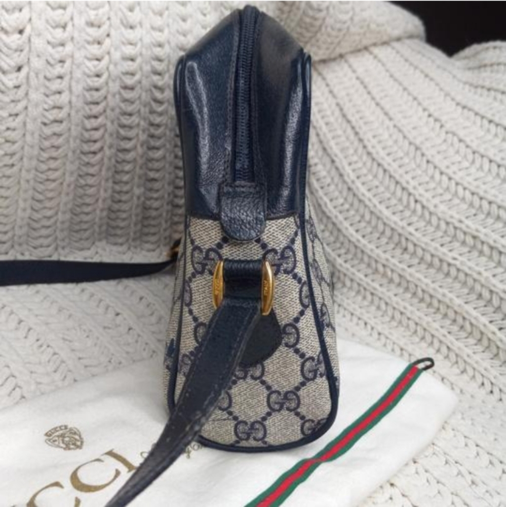 Authentic Vintage Gucci GG Monogram Supreme Sherry Web Ophidia Camera Crossbody - Picture 4 of 10